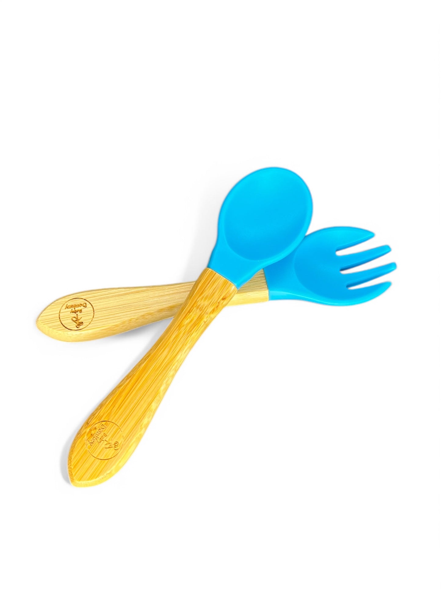 Set Lugë-Dagë Bambuje për Fëmijë 2 copë. Blue