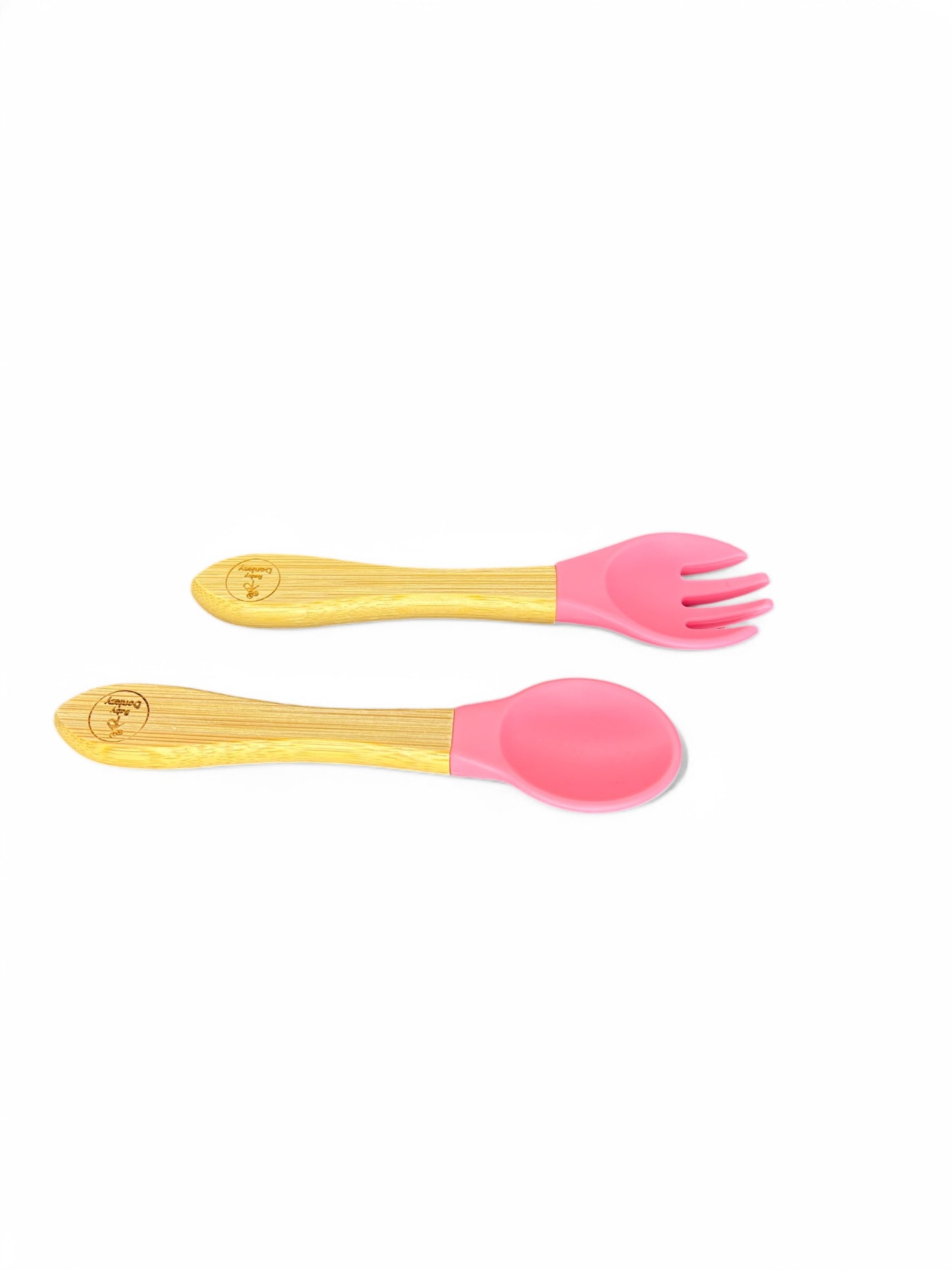 Set Lugë-Dagë Bambuje për Fëmijë 2 copë. Pink