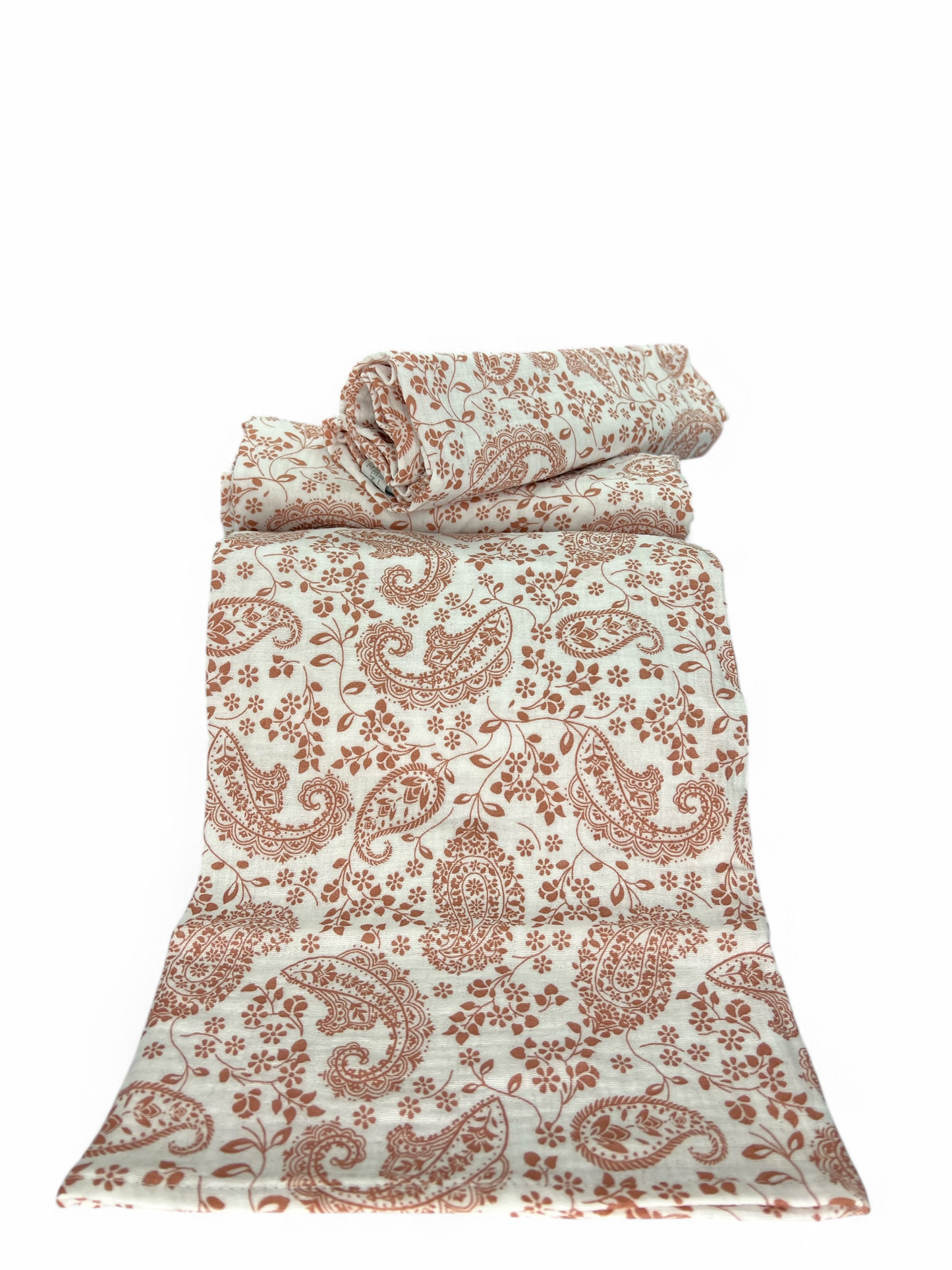 Muslin pambuku organik me printim Paisley Flowers