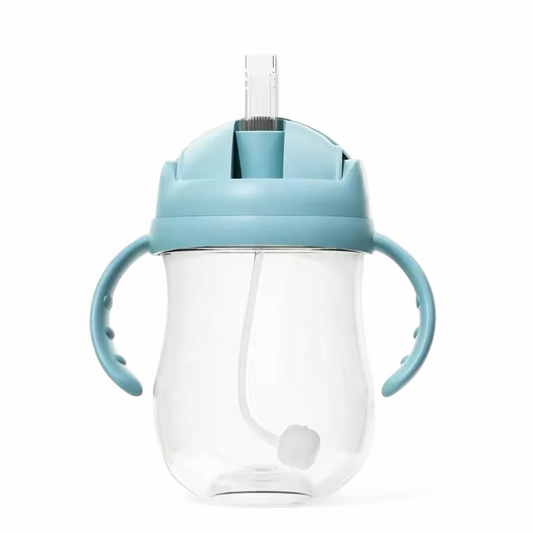 Shishe për fëmijë nga materiali Tritan me pipë dhe peshë, 300ml, ngjyrë blue