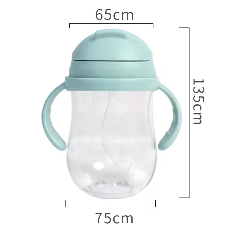 Shishe për fëmijë nga materiali Tritan me pipë dhe peshë, 300ml, ngjyrë blue