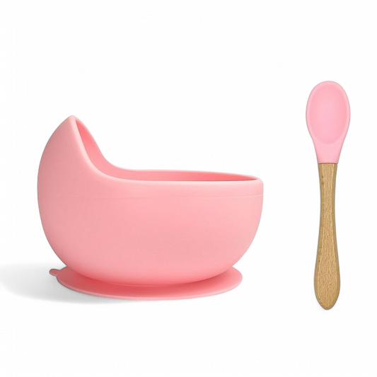 Seti i Tasit dhe Lëvdatës për Fëmijë me Kupë Ngjitëse. Pink