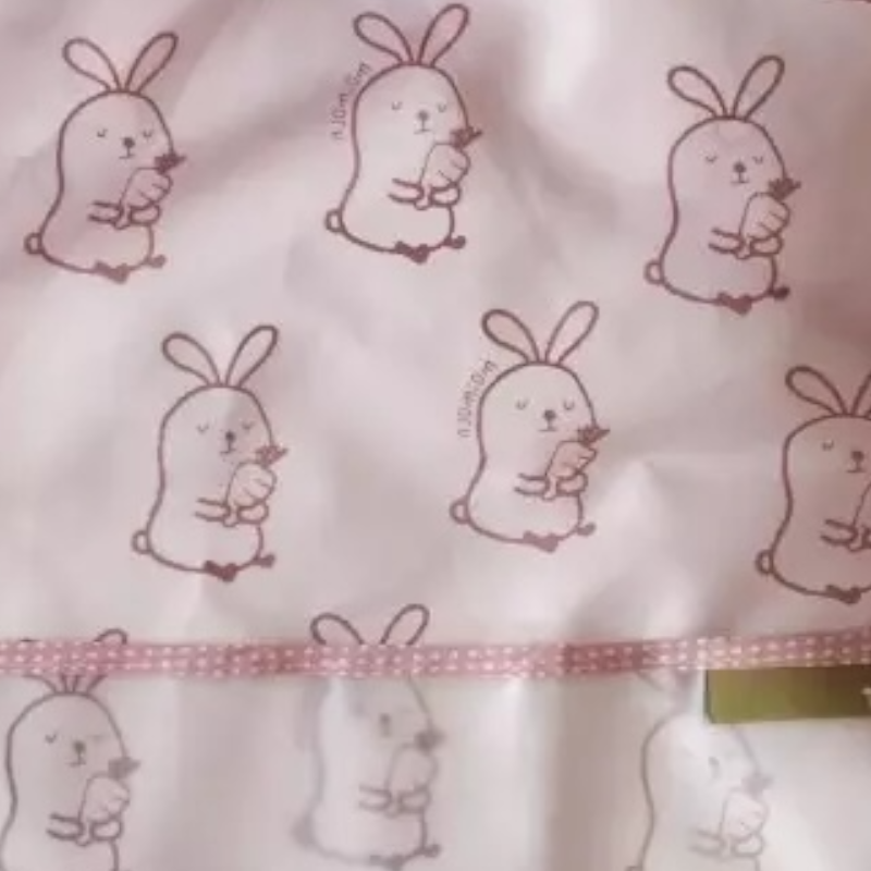 Bib i papërshkueshëm nga uji me mëngë dhe xhep – me dizajn bunnies