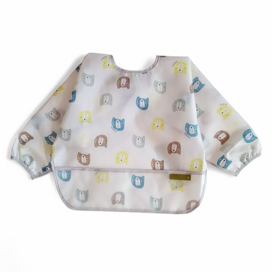 Bib i papërshkueshëm nga uji me mëngë dhe xhep – me dizajn bears
