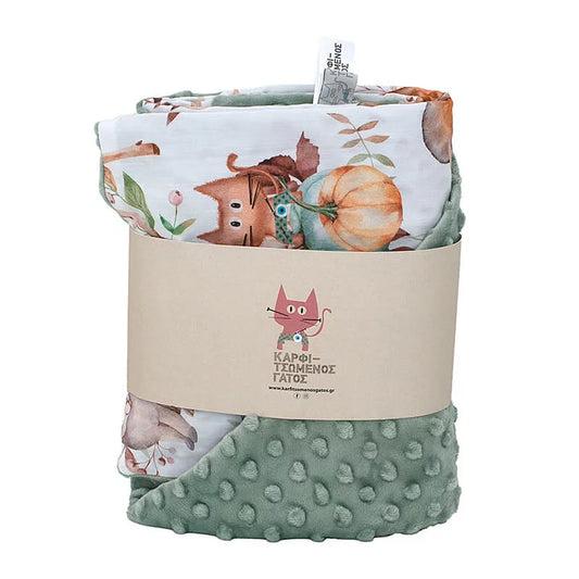 Batanije Kadife e Punuar me Dorë nga Pambuku Oeko-Tex me Print Pumpkins