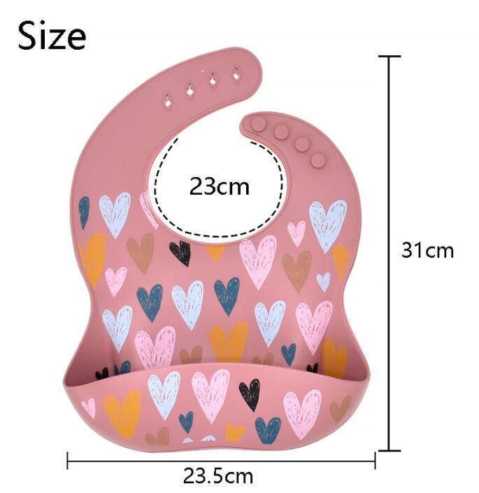 Bib silikoni me pink hearts
