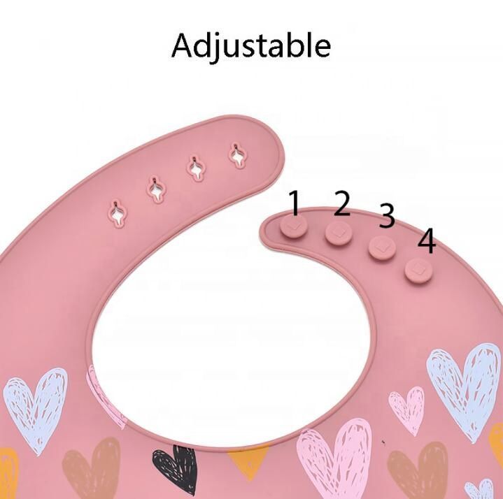 Bib silikoni me pink hearts