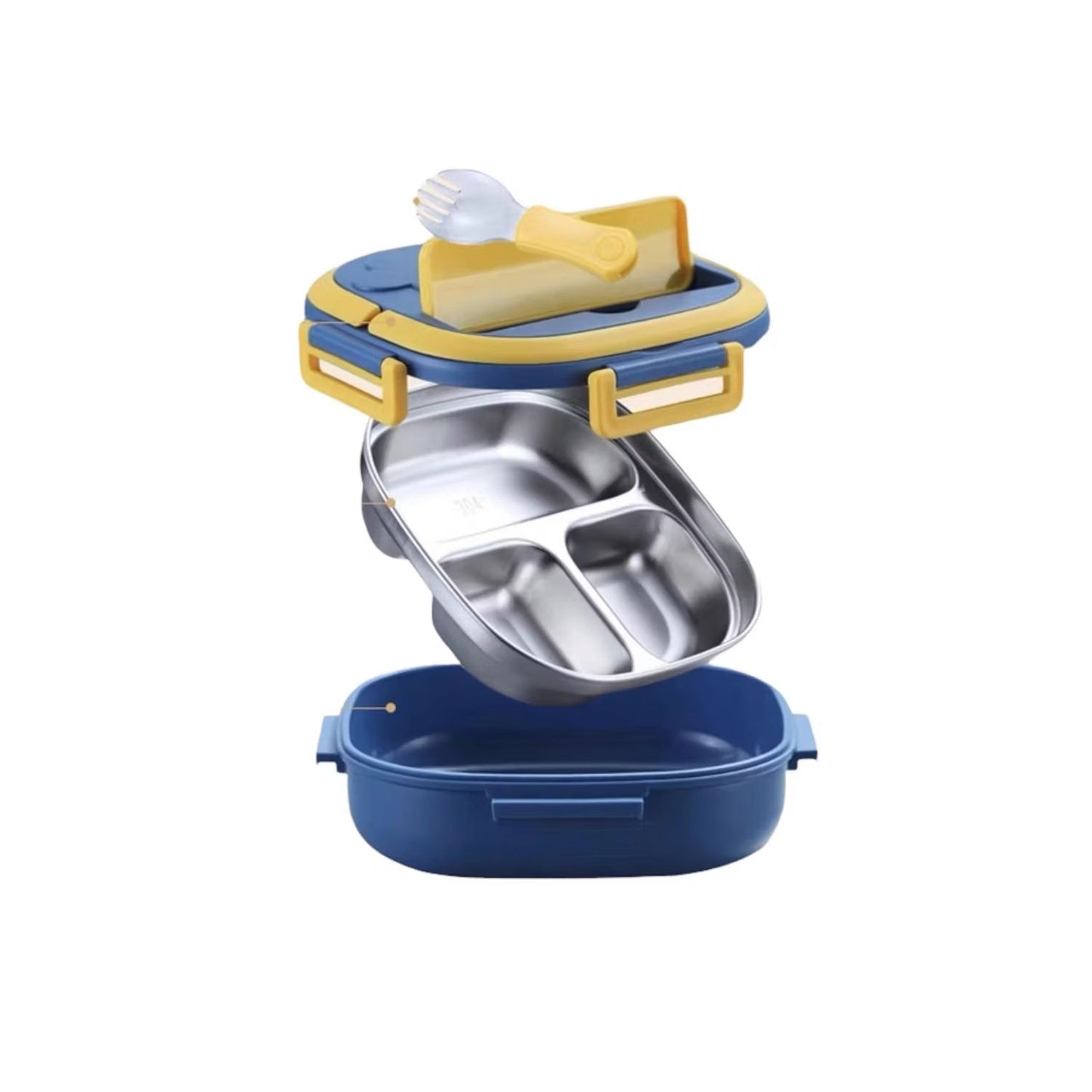 Kuti dreke prej çeliku inox 304 me 3 ndarje, ngjyrë blue