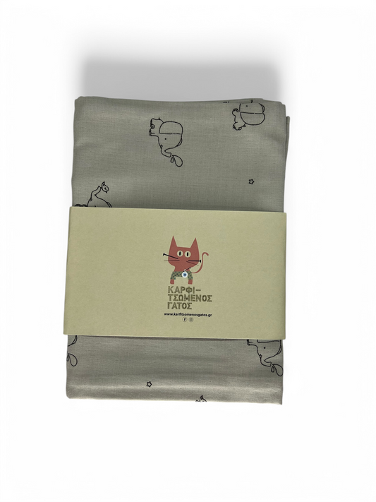 Muslin pambuku organik me printim  Sweet Elephant