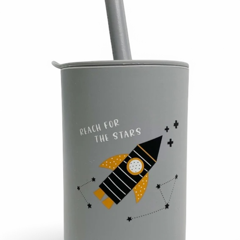 Kupë silikoni për fëmijë me shtrydhës (160ml) rocket