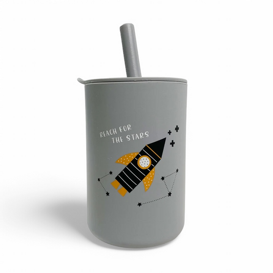 Kupë silikoni për fëmijë me shtrydhës (160ml) rocket