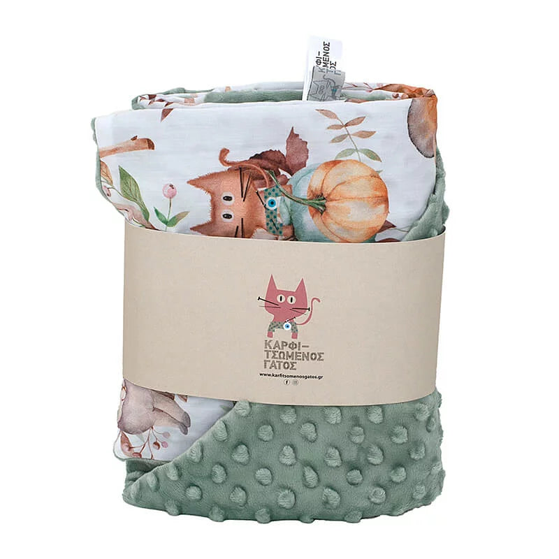 Batanije Kadife e Punuar me Dorë nga Pambuku Oeko-Tex me Print Pumpkins
